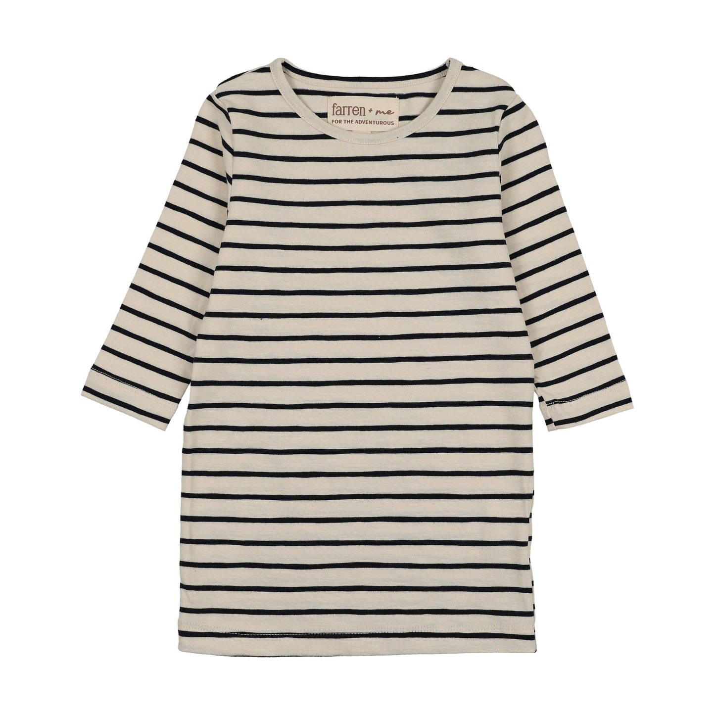 STRIPED 3/4 SLEEVE T SHIRT