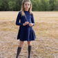 Low waisted mockneck dress