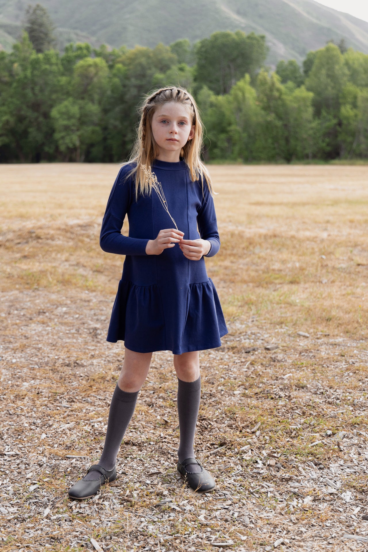 Low waisted mockneck dress