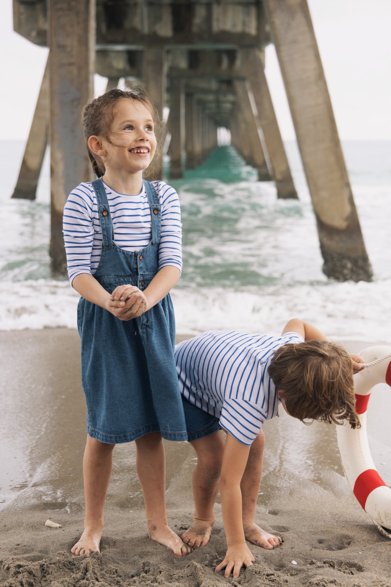 STRIPED 3/4 SLEEVE T SHIRT