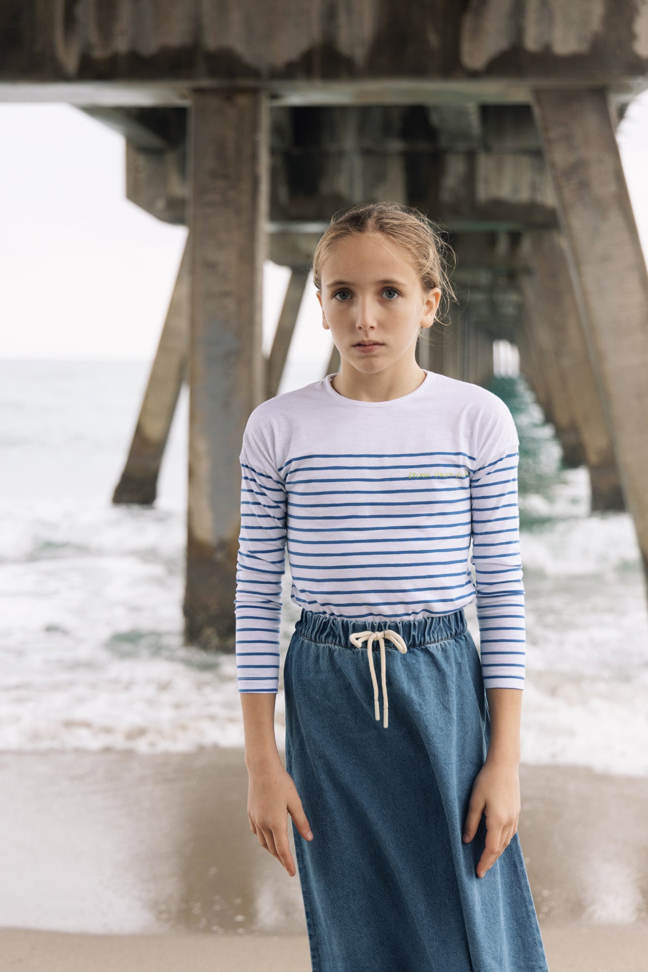 WASH DENIM MAXI SKIRT