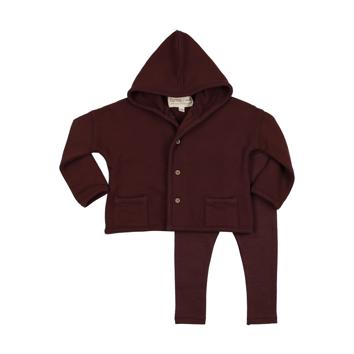 Hooded cardigan set