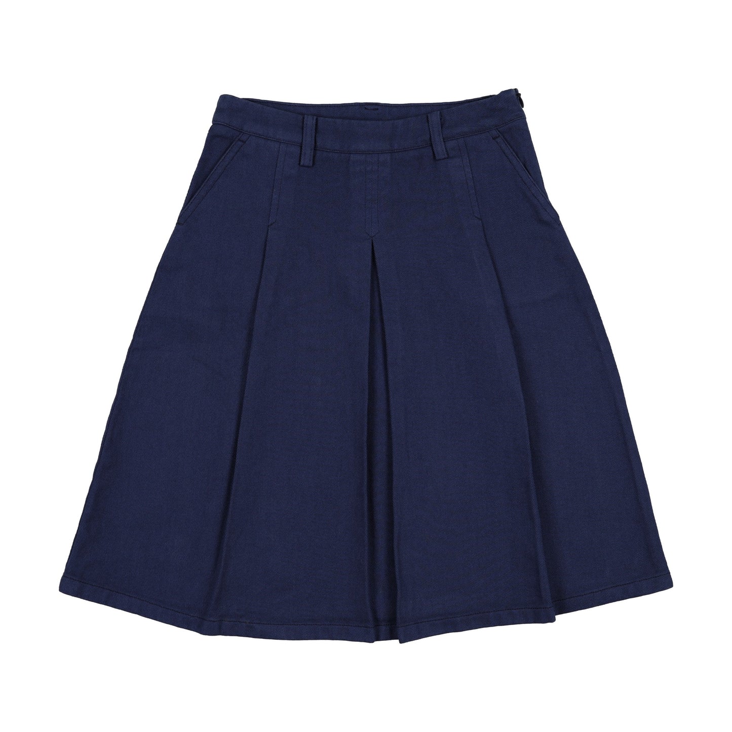 Denim pleated skirt