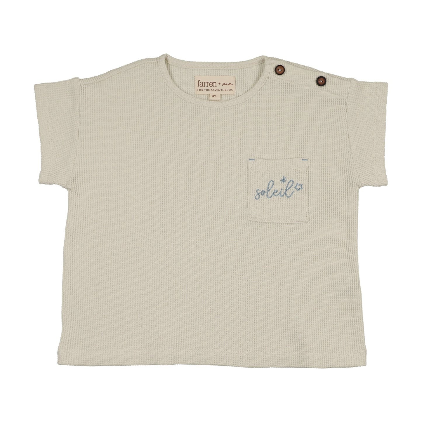 WAFFLE TEE WITH APPLIQUE