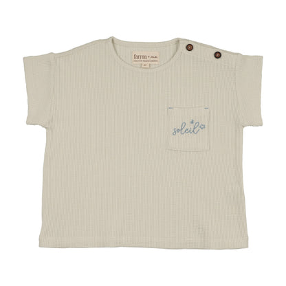 WAFFLE TEE WITH APPLIQUE