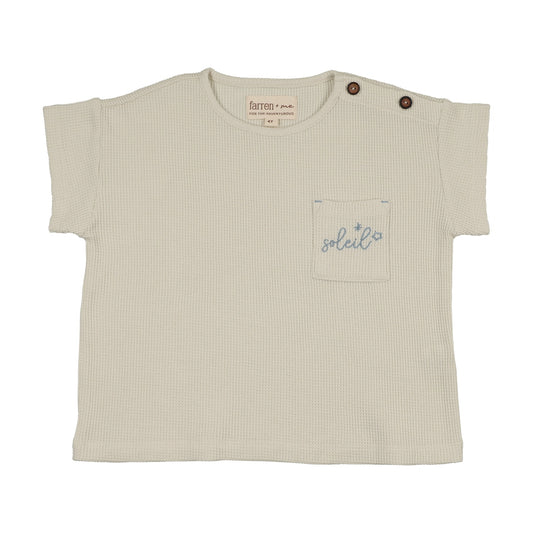 WAFFLE TEE WITH APPLIQUE
