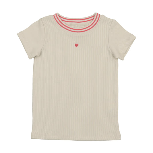 RIBBED NECK SHORT SLEEVE T-SHIRT