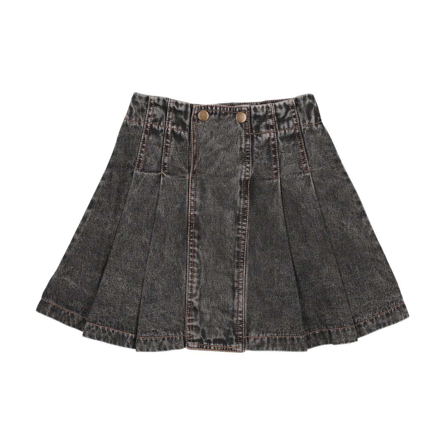 WASH DENIM PLEATED SKIRT